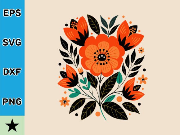 Boho Abstract Flowers: Graphics & Illustrations
