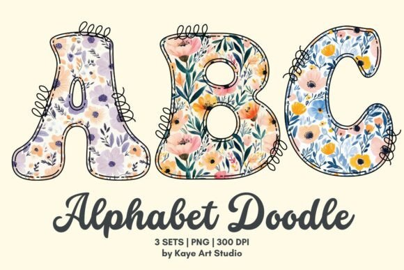 Colorful Flowers Alphabet: Graphics & Illustrations