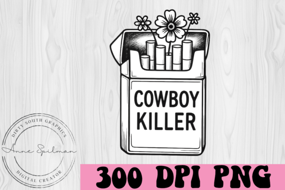 Cowboy Killer Cigarettes Flowers Graphics & Illustrations