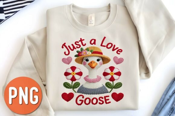 Crochet Valentine Goose Flowers: Cute Graphics & Illustrations