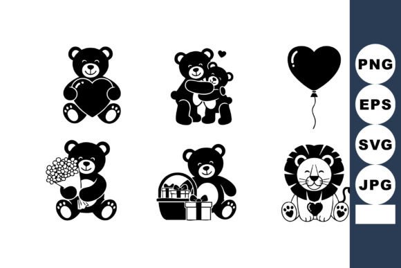 Cute Teddy Bear Graphics & Illustrations for Crafts