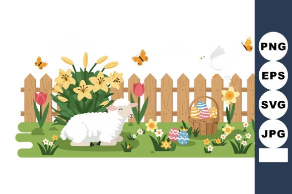 Easter Lamb Graphics: Spring Illustrations for Brands
