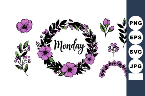Floral Wreath Graphics: Elegant Illustrations for Branding