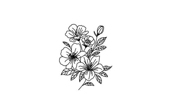 Flower Coloring Pages: Graphics & Illustrations