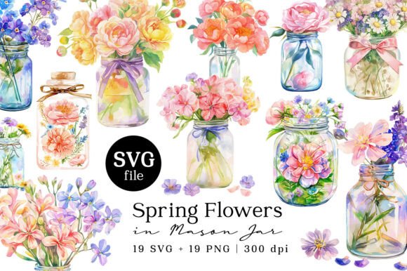 Flowers in Mason Jar Graphics & Illustrations Review
