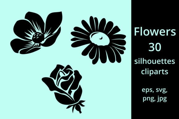Flowers Silhouettes Set: Graphics & Illustrations Review