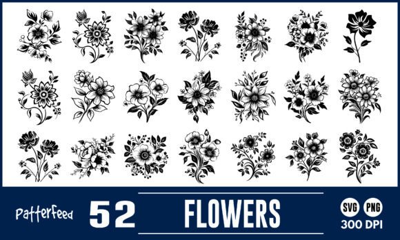 Flowers SVG PNG Bundle: Graphics & Illustrations