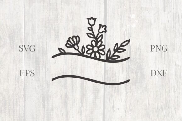 Flowers Wavy Split Monogram: Elegant Graphics & Illustrations