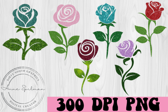 Glitter Roses Graphics for Blog Illustrations