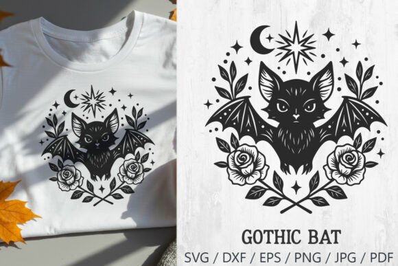 Gothic Bat SVG: Dark Art Graphics & Illustrations