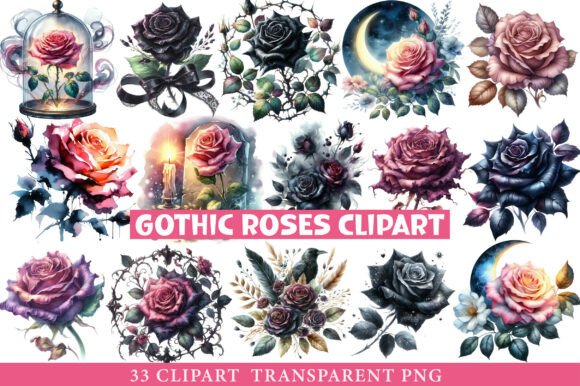 Gothic Roses Clipart: A Designer's Review for Embroidery