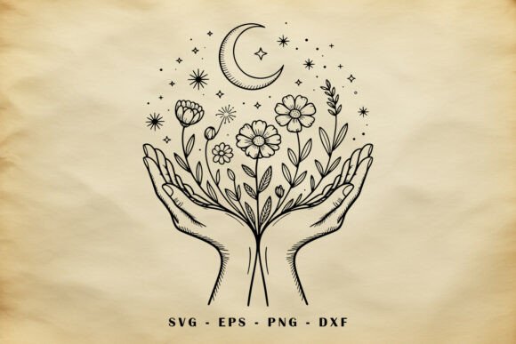 Mystical Hands with Flowers SVG: A Designer's Review