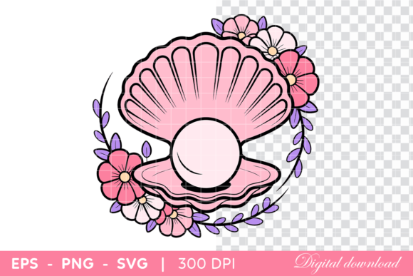 Pink Seashell Graphics & Illustrations Review