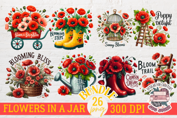 Poppy Flowers Bundle: Spring Graphics & Illustrations