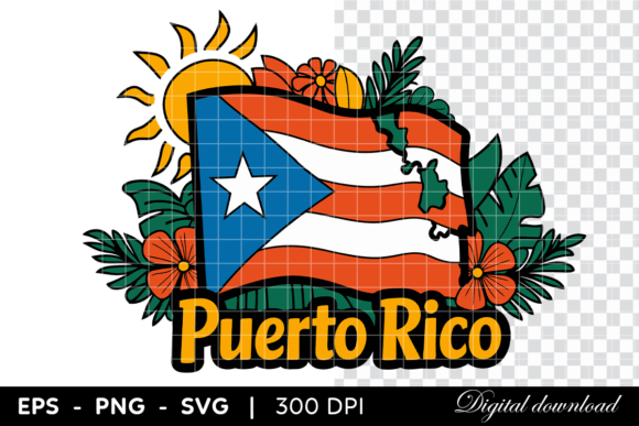 Puerto Rico Flag with Tropical Flowers: A Designer's Review