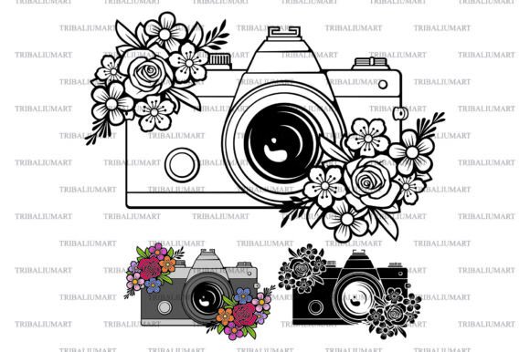 Retro Camera with Flowers: Graphics & Illustrations Review