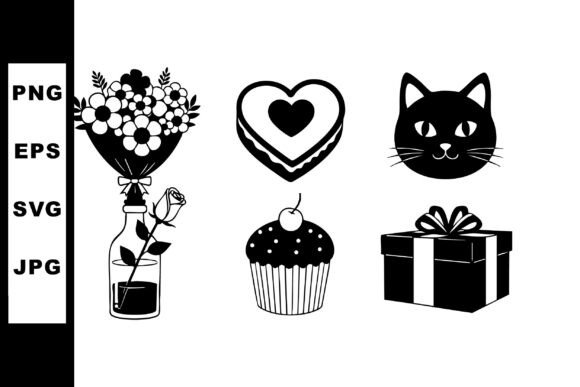 Romantic Love Icons: Charming Graphics & Illustrations