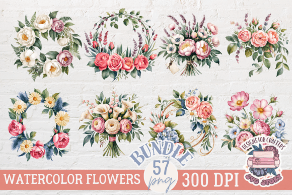 Spring Flowers Bundle 57 PNG: Premium Graphics & Illustrations
