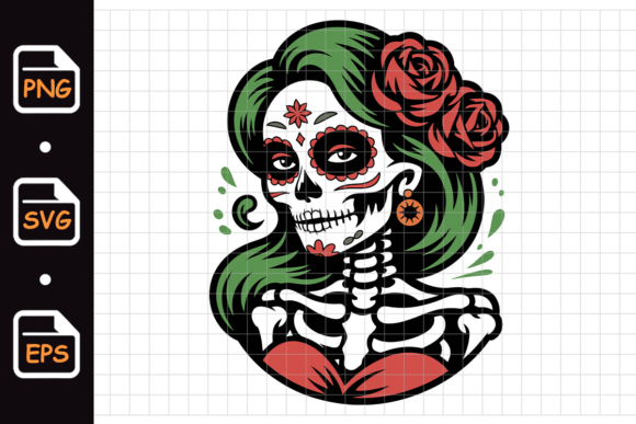 Sugar Skull Woman Graphics: Bold Illustrations for Brands