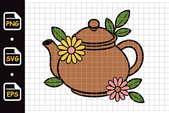 Tea Pot with Flowers: Graphics & Illustrations Review