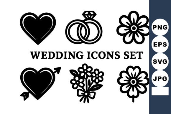 Wedding Icons Graphics: Elegant Illustrations for Sellers