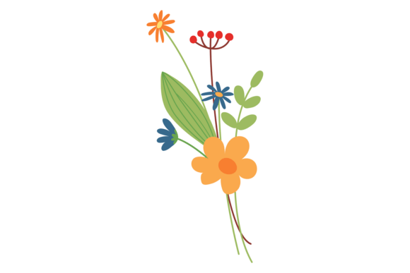 Wild Flowers Bouquet: Summer Graphics & Illustrations